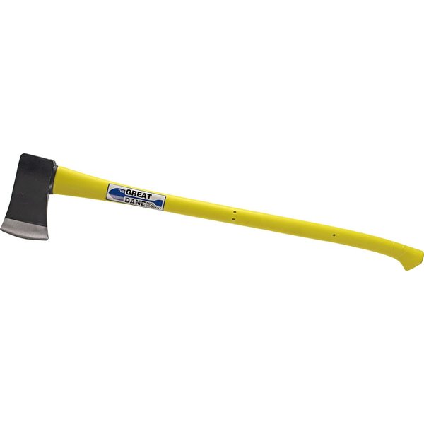 The Brush Man Single-Bit Axe, 3-1/2 Lb Steel Head, Yellow Fiberglass Handle, 4PK AXE-FG-SIN